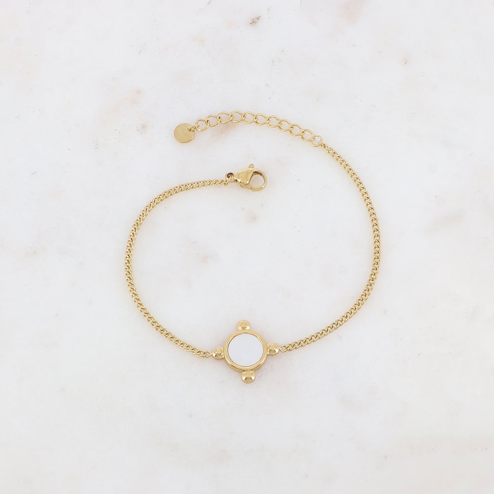 Bracelet avec pampille ornée de nacre, feuille de nacre