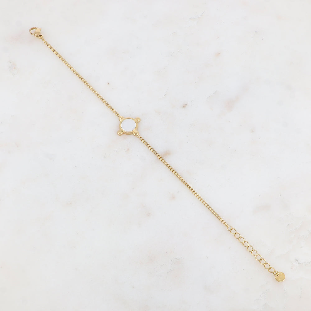Bracelet avec pampille ornée de nacre, feuille de nacre