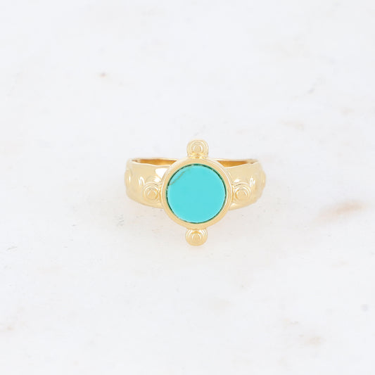 Bague avec pierre naturelle - Howlite turquoise