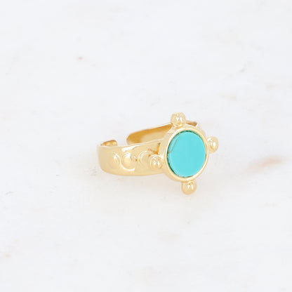 Bague avec pierre naturelle - Howlite turquoise