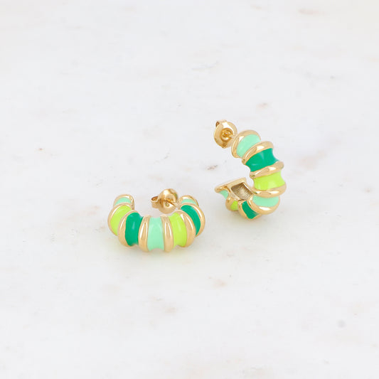 Créoles à puce émaillées (2.2CM)
