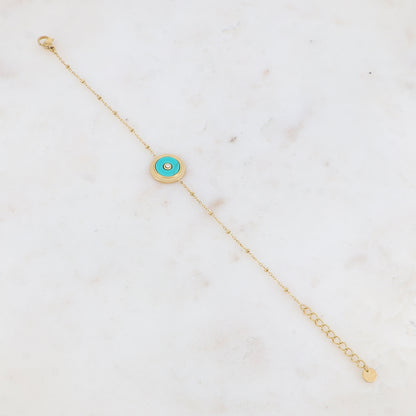 Bracelet avec pampille ronde, strass, pierre naturelle