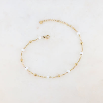 Chaîne de cheville avec boules émaillées (24+5CM)