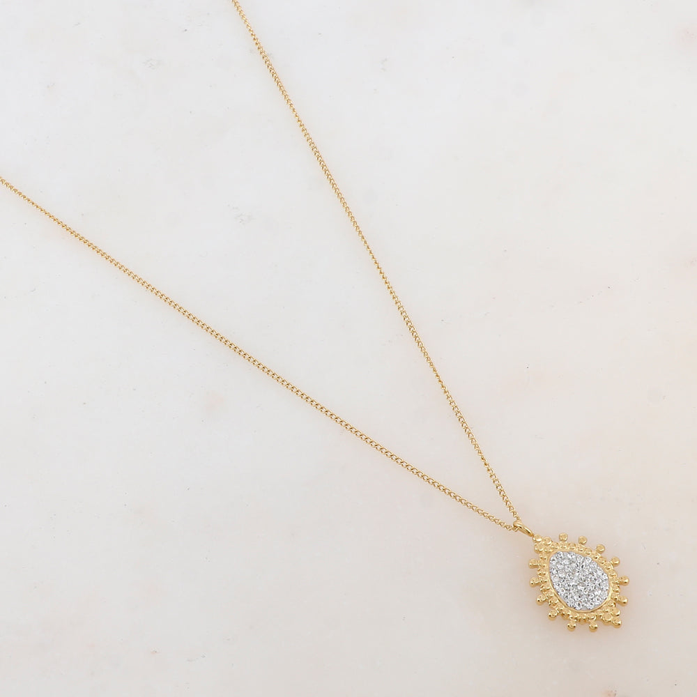 Collier avec pendentif orné de strass zirconium (55+5CM)