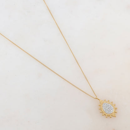 Collier avec pendentif orné de strass zirconium (55+5CM)