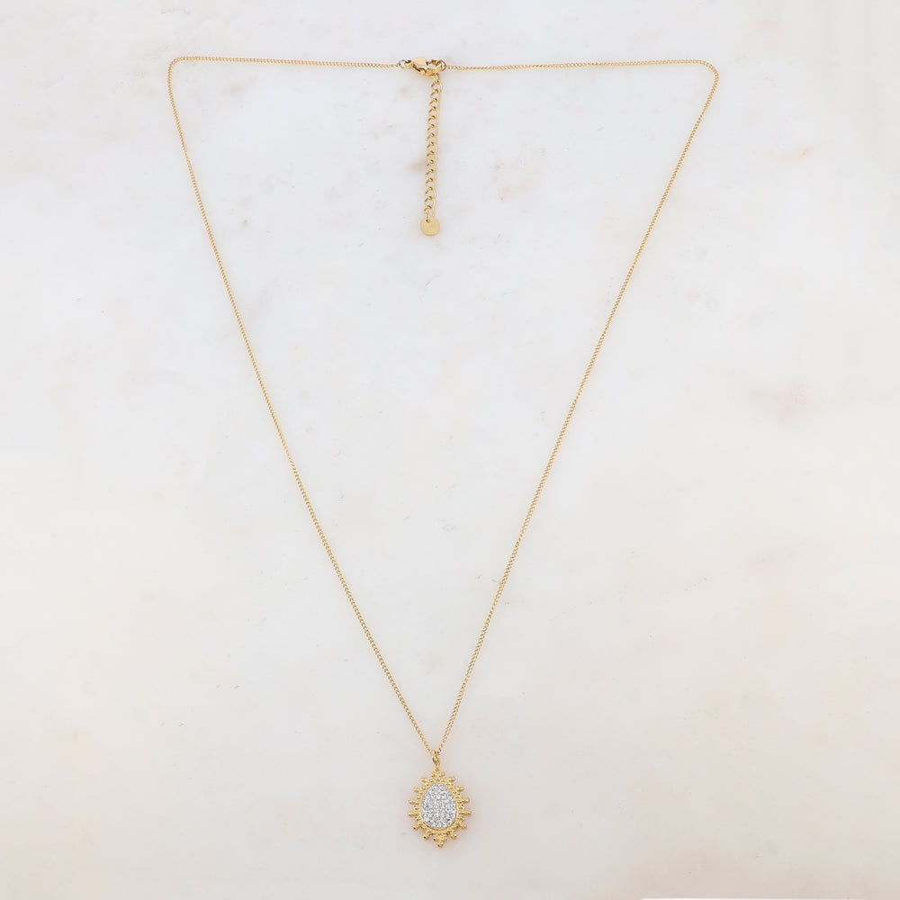 Collier avec pendentif orné de strass zirconium (55+5CM)