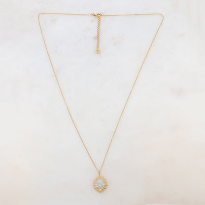 Collier avec pendentif orné de strass zirconium (55+5CM)