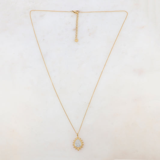 Collier avec pendentif orné de strass zirconium (55+5CM)