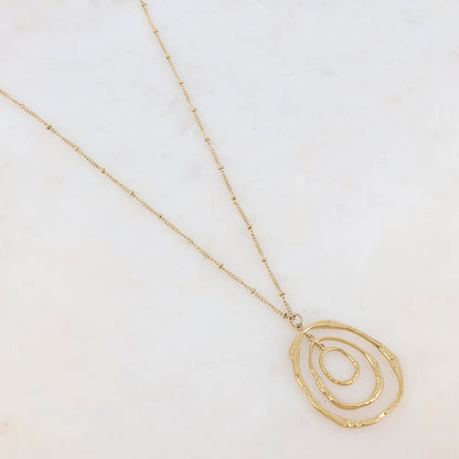 Sautoir avec un pendentif en multi-anneaux (60+5CM)
