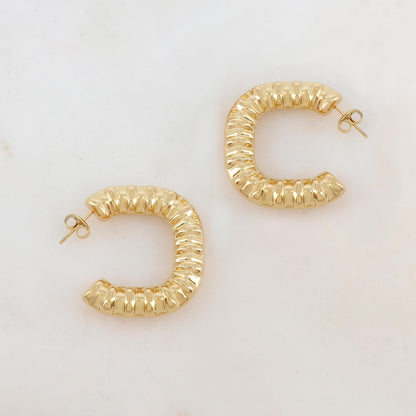 Créoles à puce avec motif graphique (3.5CM)
