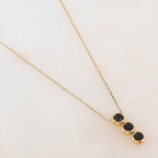 Collier avec 3 strass (40+5CM)
