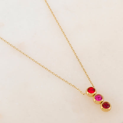 Collier avec 3 strass (40+5CM)