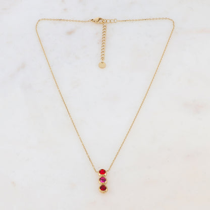 Collier avec 3 strass (40+5CM)
