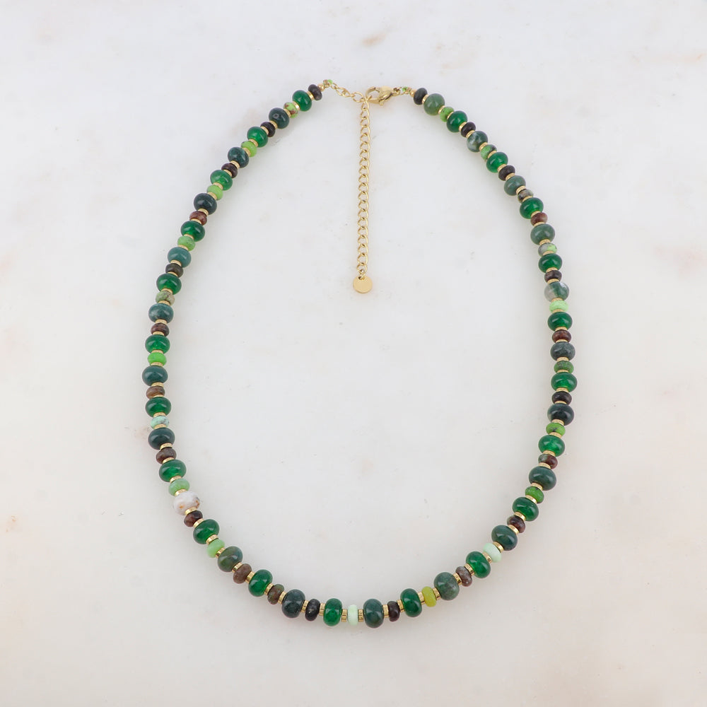 Collier avec pierres naturelles (39+7CM)