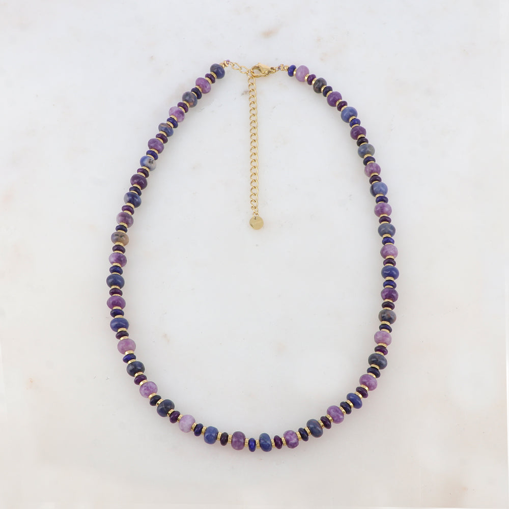 Collier avec pierres naturelles (39+7CM)