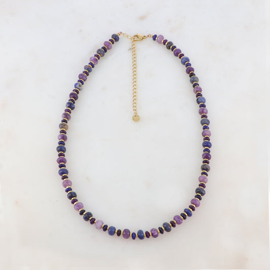 Collier avec pierres naturelles (39+7CM)