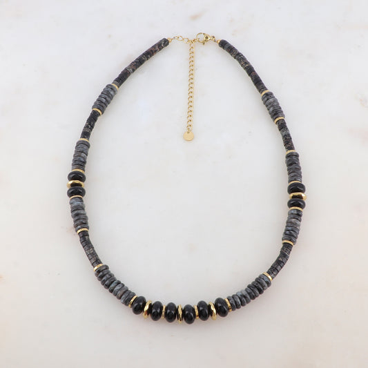 Collier avec pierres naturelles (39+7CM)