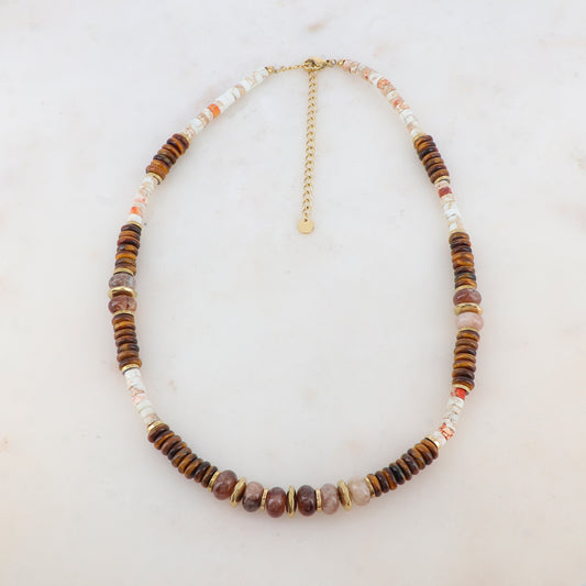 Collier avec pierres naturelles (39+7CM)