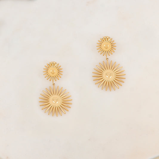 B.O à puce avec 2 soleils et 2 cœurs 2,5 cm x 4,3 cm