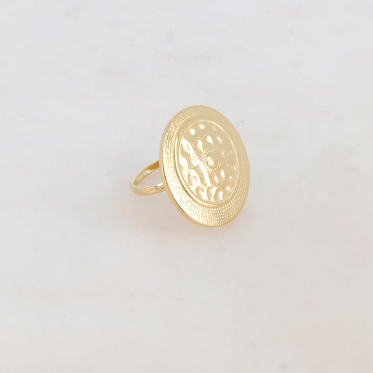 Bague ronde martelée