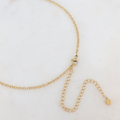 Sautoir avec pendentif rond martelé (70+10CM)