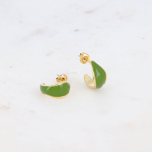 Créoles à puce avec émail 1,7 cm.