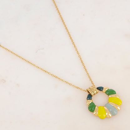 Collier avec pendentif émaillé (60+5CM)