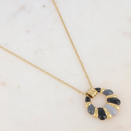 Collier avec pendentif émaillé (60+5CM)