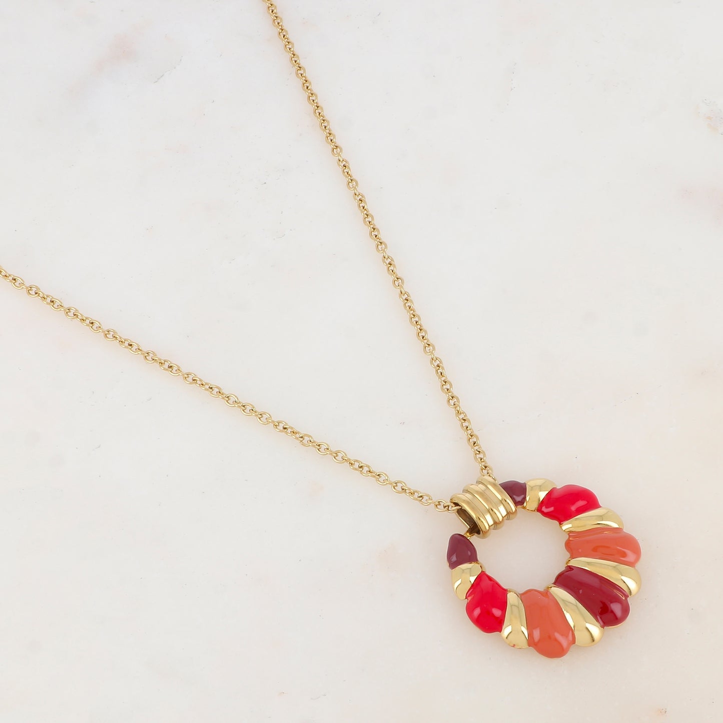 Collier avec pendentif émaillé (60+5CM)
