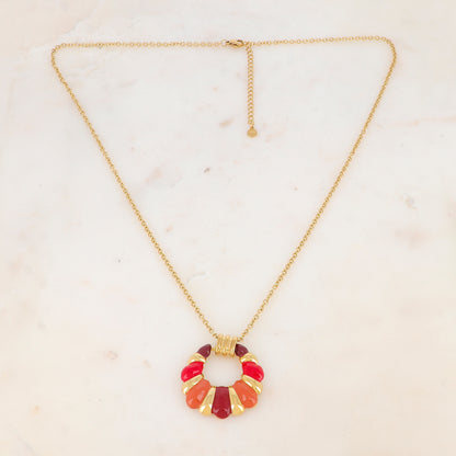 Collier avec pendentif émaillé (60+5CM)