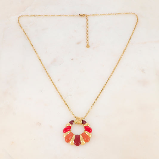 Collier avec pendentif émaillé (60+5CM)