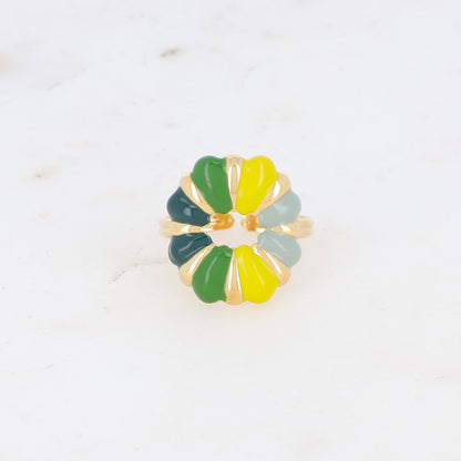 Bague avec pièce émailée