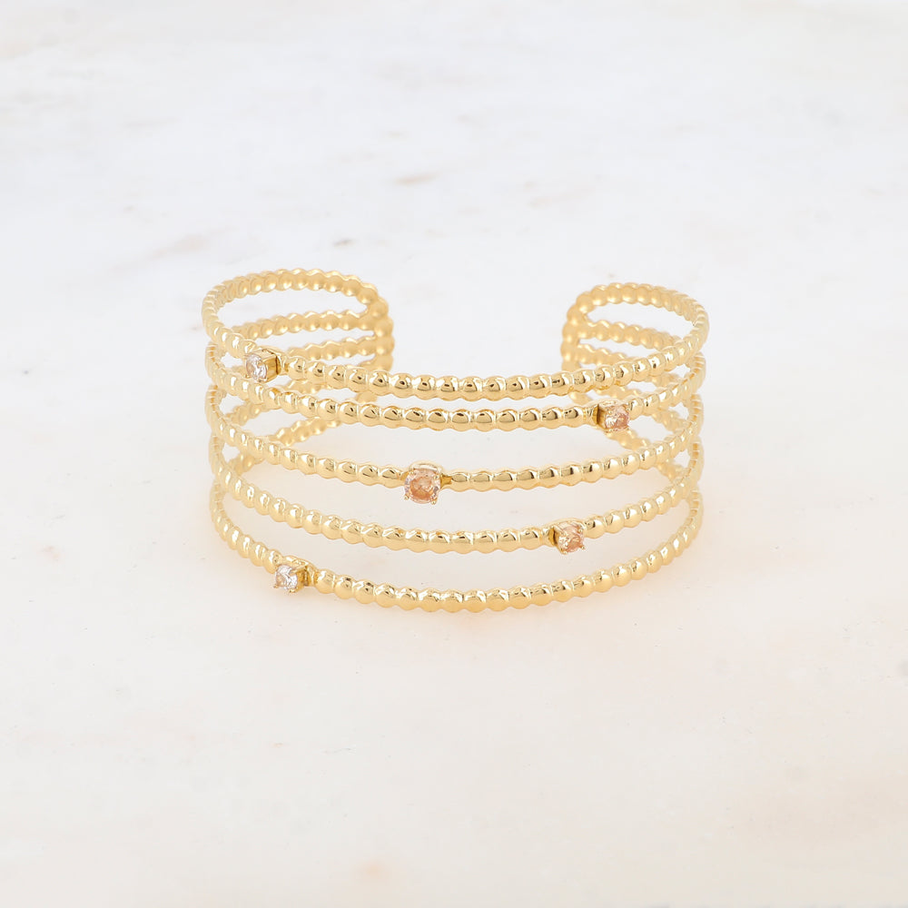 Manchette cinq rangs avec 5 strass