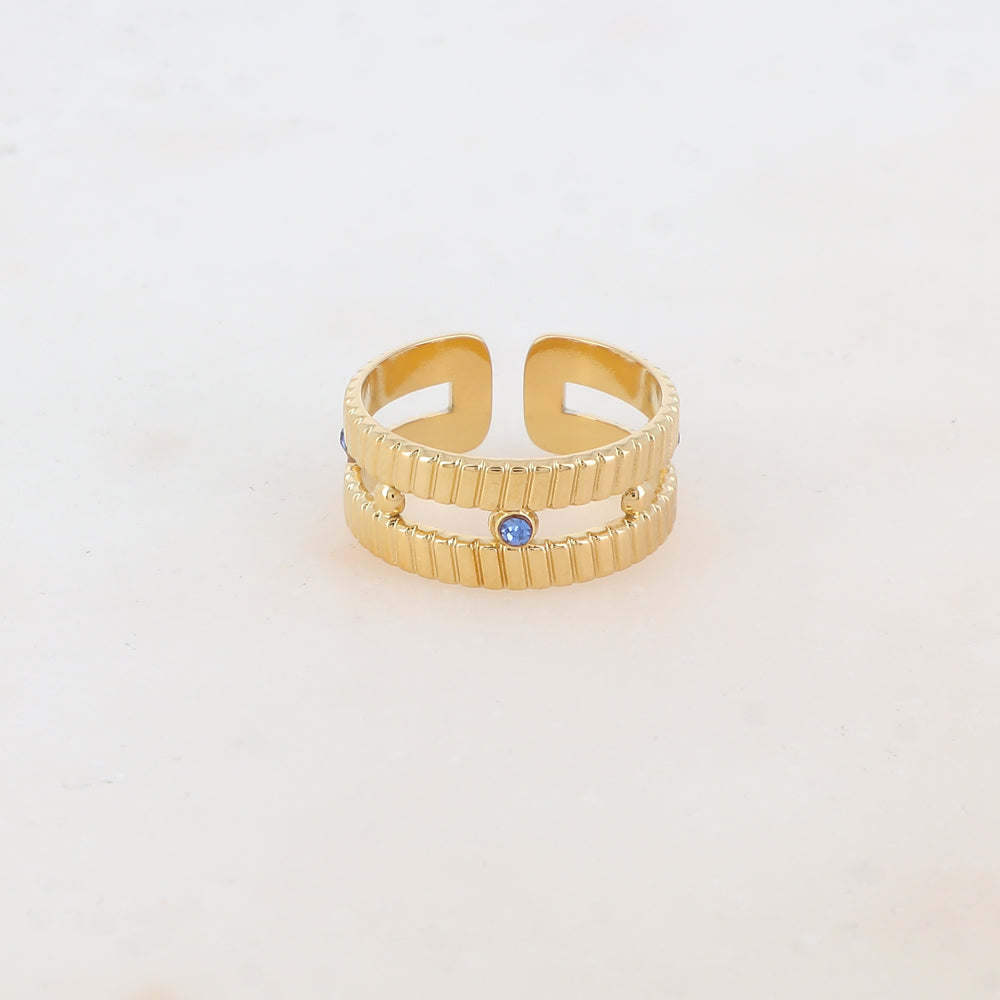 Bague 2 rangs avec strass