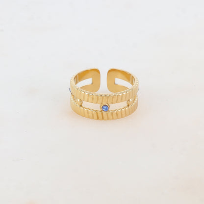 Bague 2 rangs avec strass
