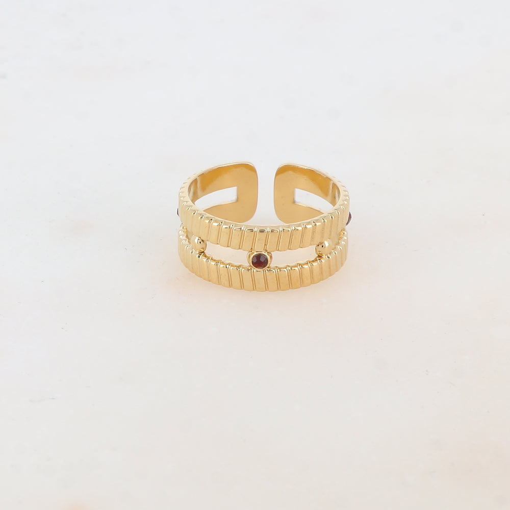 Bague 2 rangs avec strass