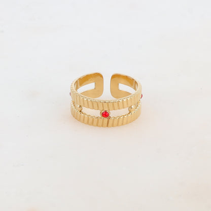 Bague 2 rangs avec strass