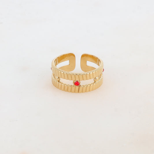 Bague 2 rangs avec strass