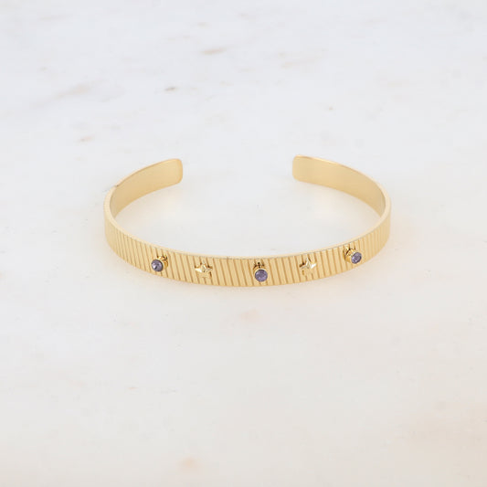 Jonc avec 2 étoiles et 3 strass