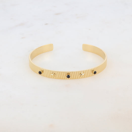 Jonc avec 2 étoiles et 3 strass