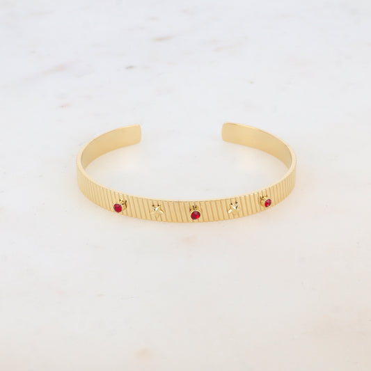 Jonc avec 2 étoiles et 3 strass