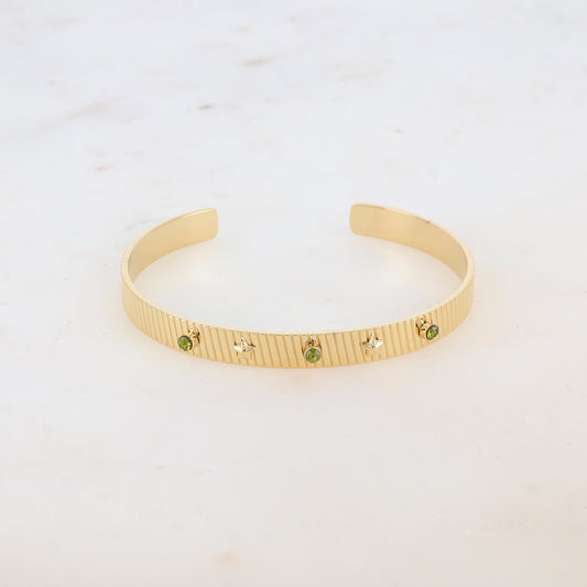 Jonc avec 2 étoiles et 3 strass