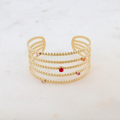 Manchette cinq rangs avec 5 strass
