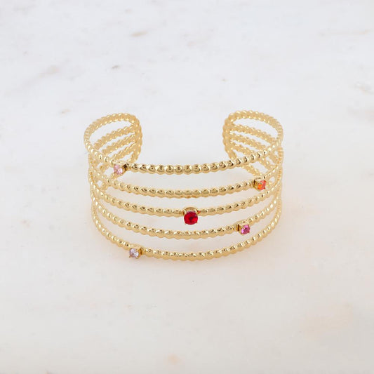 Manchette cinq rangs avec 5 strass