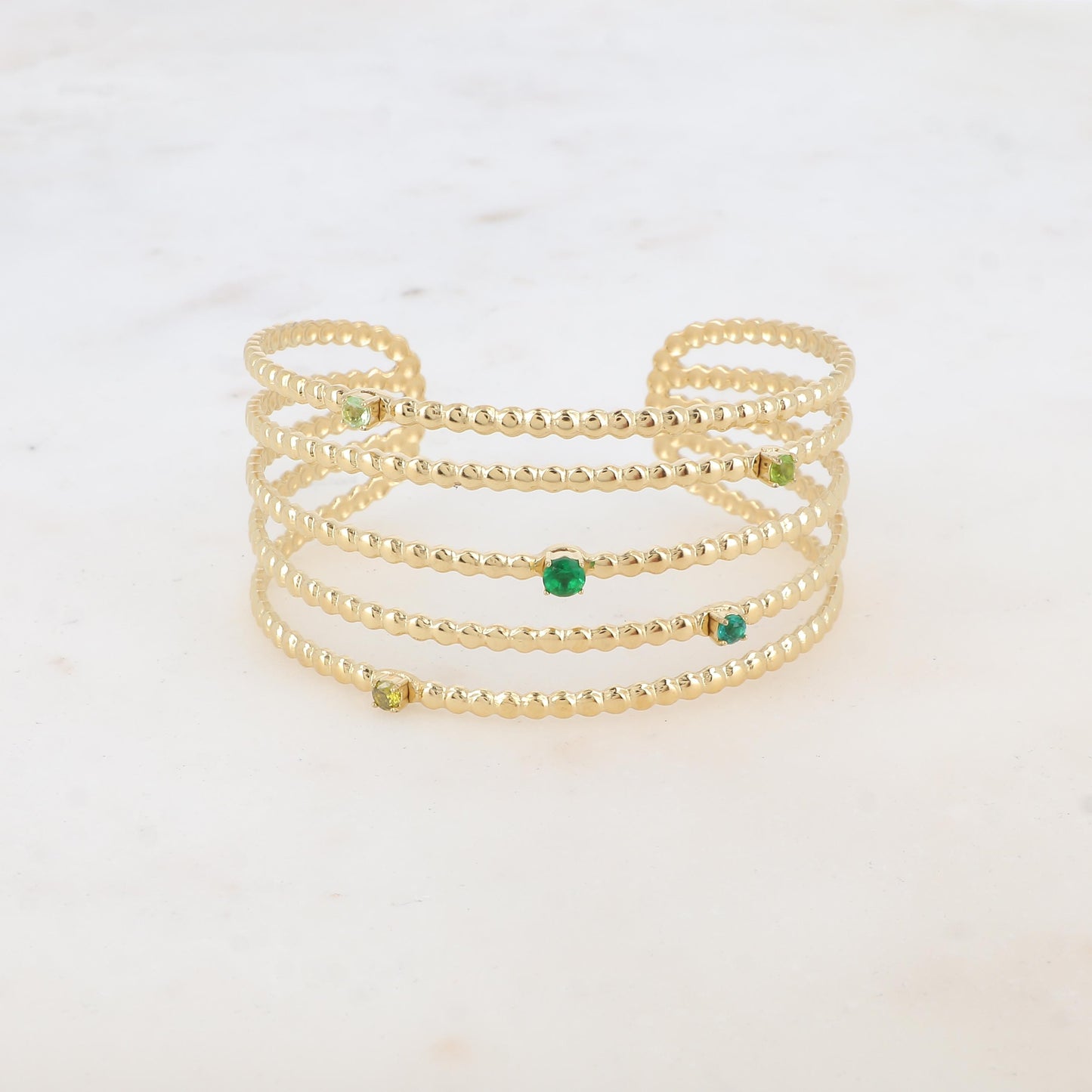 Manchette cinq rangs avec 5 strass