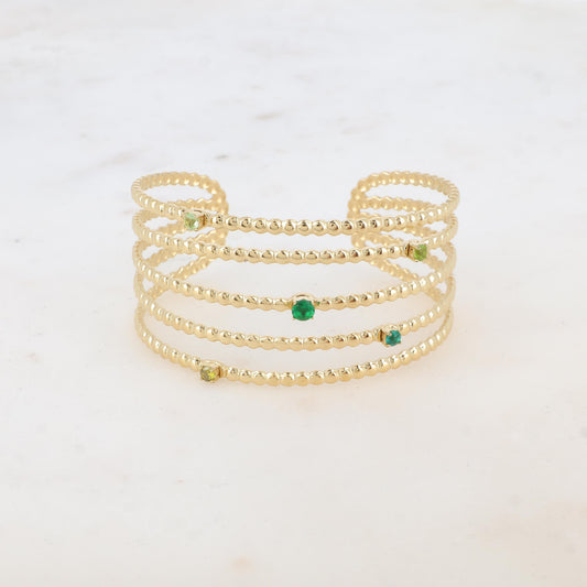 Manchette cinq rangs avec 5 strass