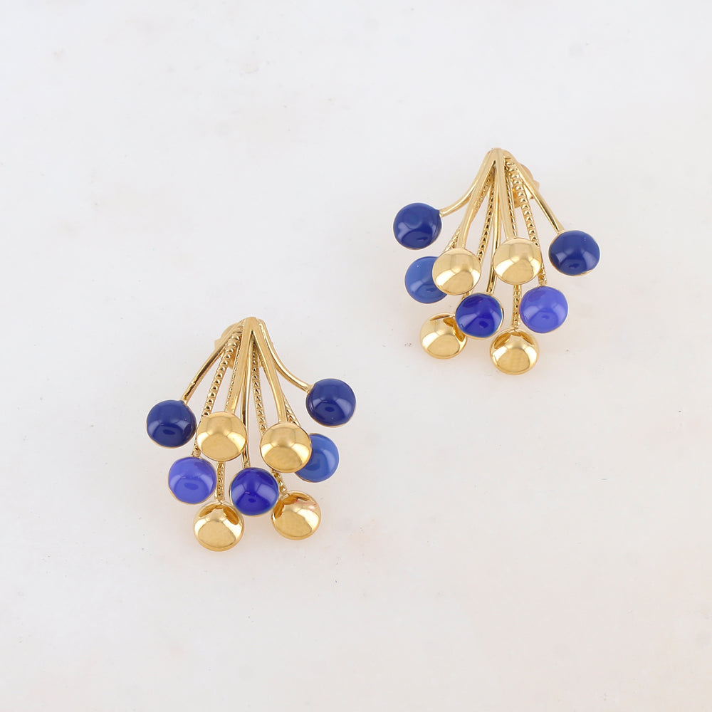 B.O à puce multi-tiges, pièce rondes émaillées 2,4 x 2,6 CM.