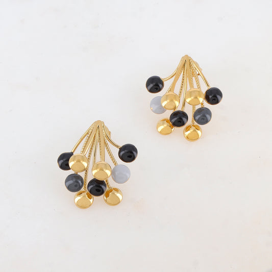 B.O à puce multi-tiges, pièce rondes émaillées 2,4 x 2,6 CM.