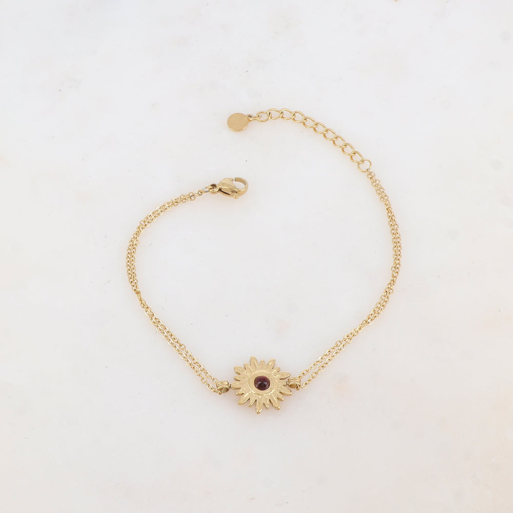 Bracelet avec fleur et nacre blanche