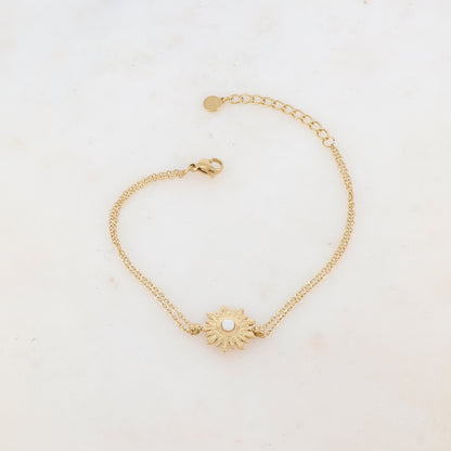 Bracelet avec fleur et nacre blanche